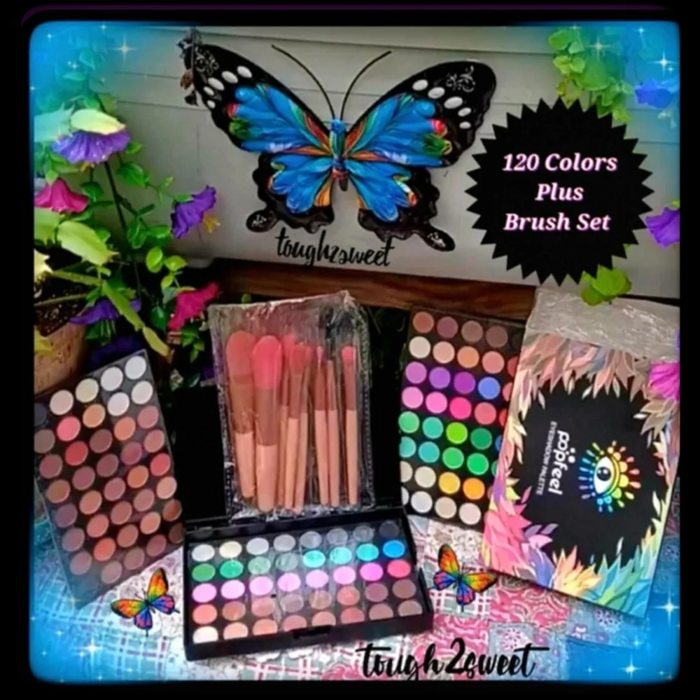 🆕️POPFEEL 120 COLOR PROFESSIONAL COMPLETE EYESHADOW PALETTE & BRUSH GIFT SET